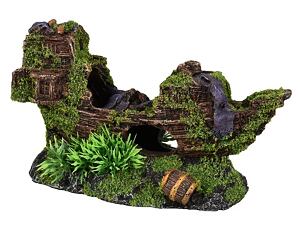 Flamingo Dekoration Moza Braun Schiffswrack 18cm