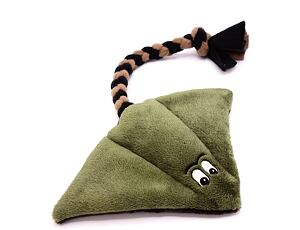Plüsch-Rochen khaki/braun - groß