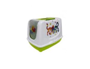 Katztzentoilette Trendy cat friends forever, 50 x 42 x 29 cm, Farbe grün