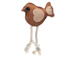 Flamingo Vogel mit Seil Braun 26cm