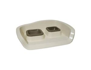 Doppelnapf für Hunde - braun 2 x 300 ml