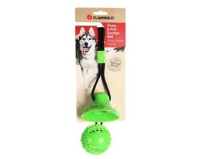 Flamingo Spielzeug Kleva Ball und Saugnapf mit Seil Grün 55cm