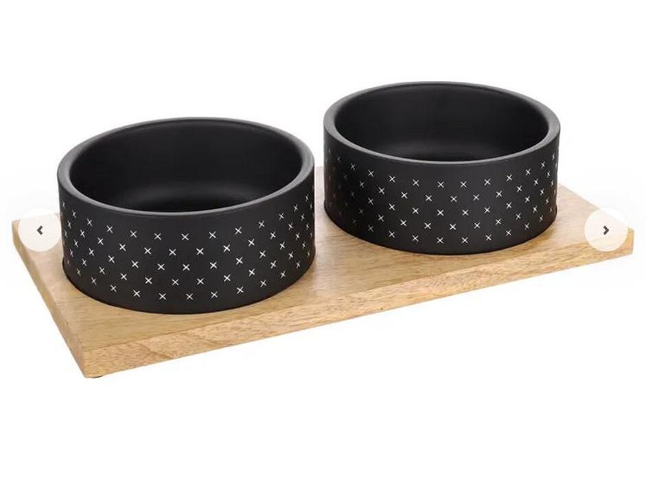 Flamingo Futter und Trinknapf Duo Dinner Nervo Rechteck Schwarz 2 x 840ml