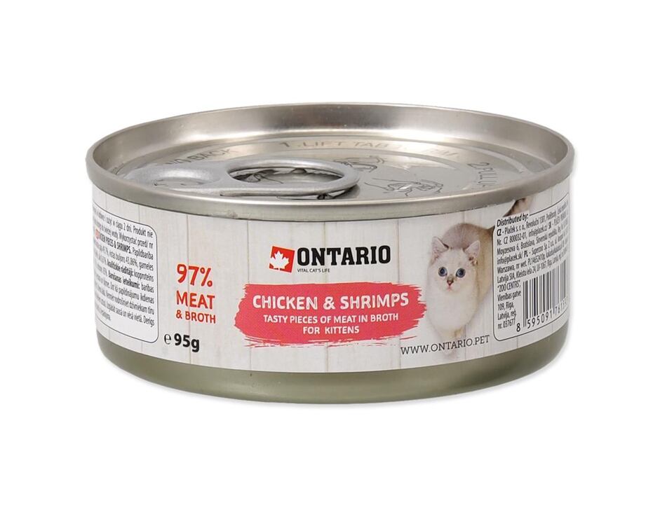 ONTARIO Junior Chicken Pieces + Shrimp 95 g