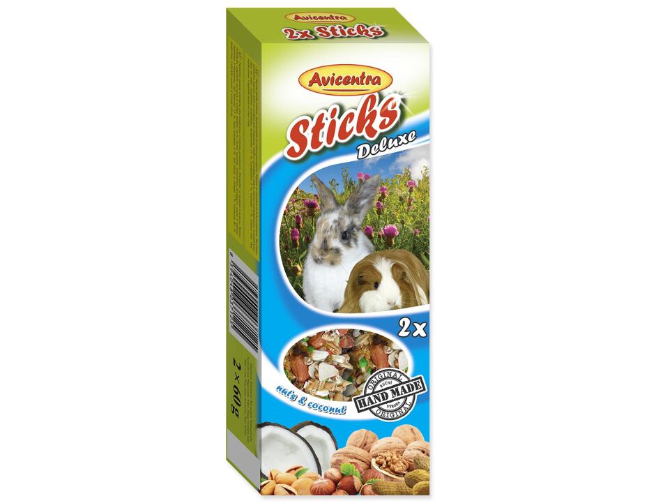 AVICENTRA Walnuss-Sticks für große Nager 2St