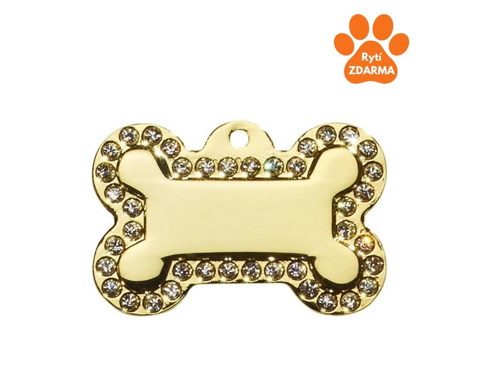 Hundemarke IMARC Knochen Glamor gold