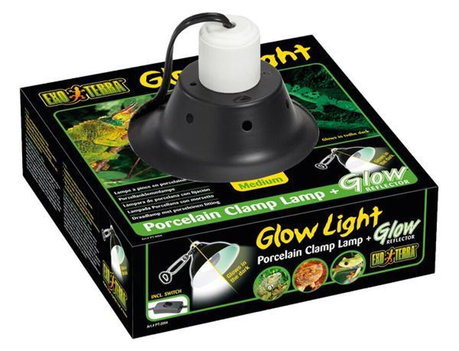 Exo Terra Glow Light Porzellan-Klemmlampe mit Nachtbeleuchtung 21 cm