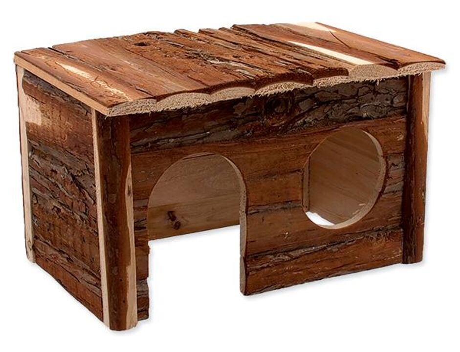 SMALL ANIMALS Holzhaus mit Rinde 28 x 18 x 16 cm