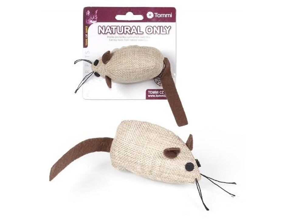 Naturhellbraune Maus mit braunem Schwanz
