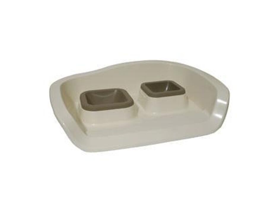 Doppelnapf für Hunde - braun 2 x 300 ml