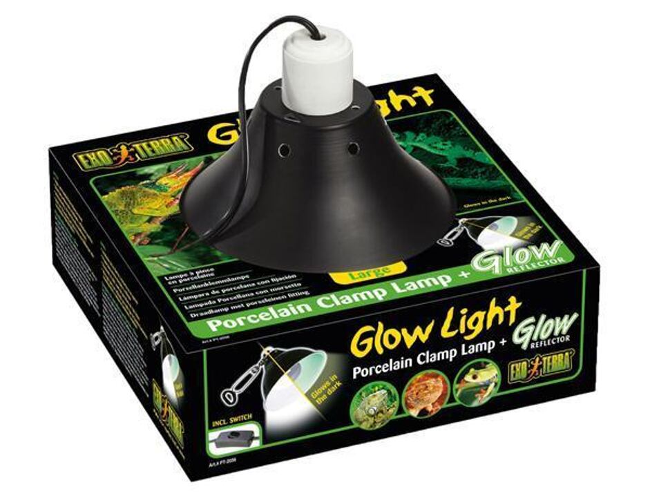 Exo Terra Glow Light Porzellan-Klemmlampe mit Nachtbeleuchtung 25 cm